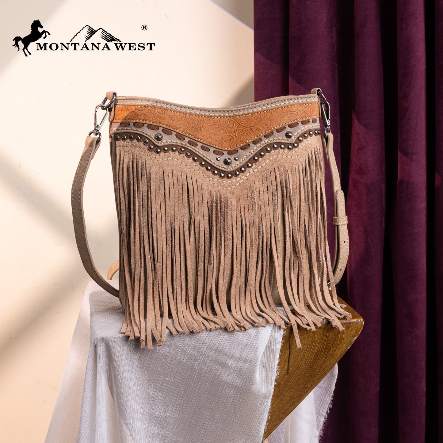 MW1340G-9360   Montana West Fringe Collection Crossbody
