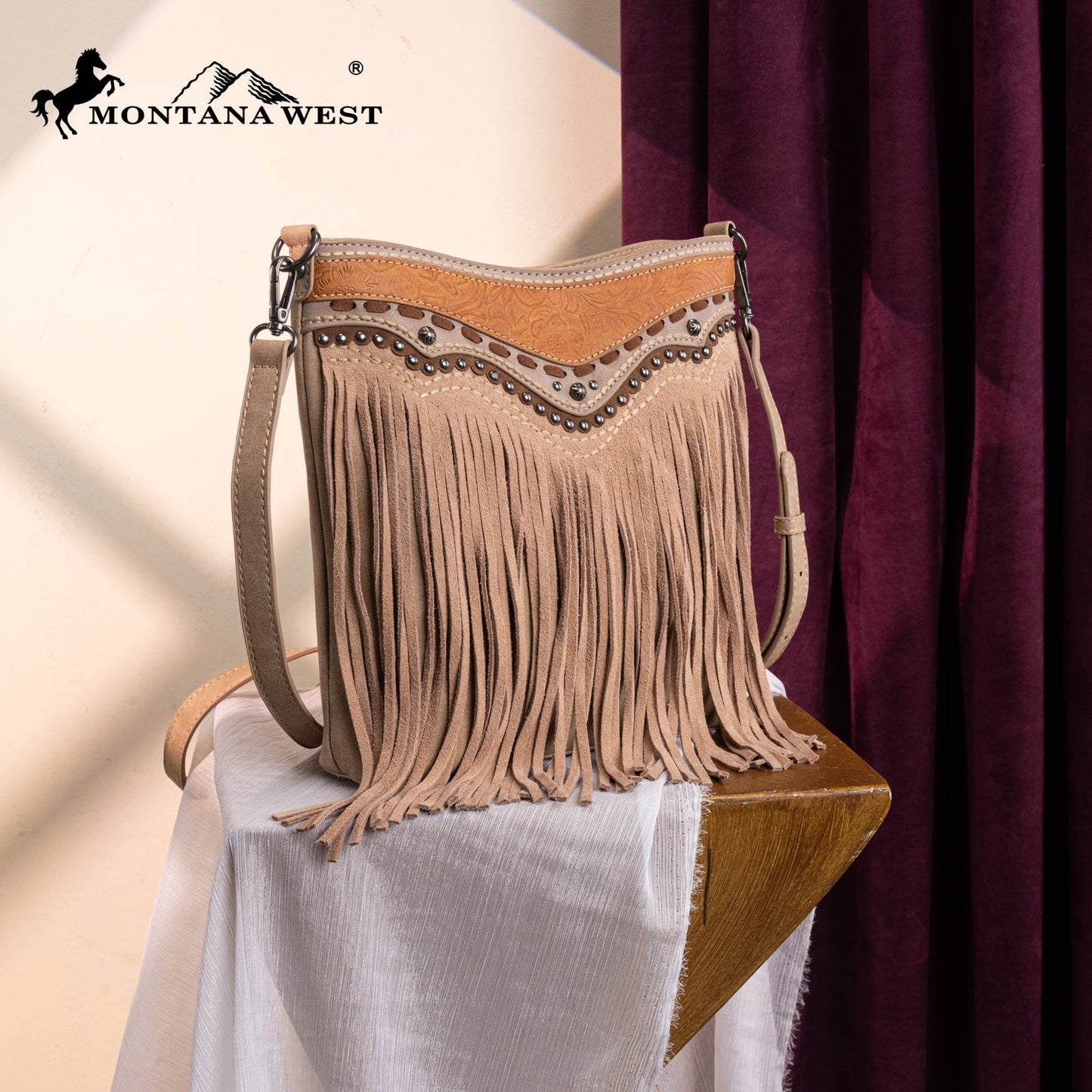 MW1340G-9360   Montana West Fringe Collection Crossbody