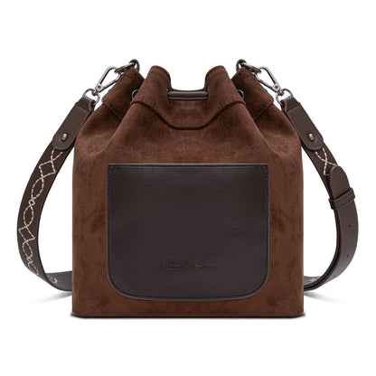 MW1341-8311 Montana West Boot Stitch Fringe Drawstring Crossbody Bag