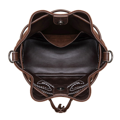 MW1341-8311 Montana West Boot Stitch Fringe Drawstring Crossbody Bag