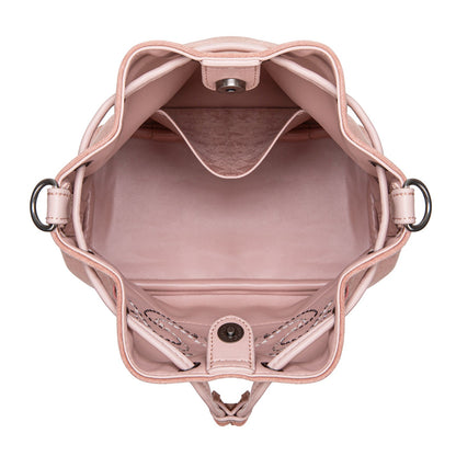 MW1341-8311 Montana West Boot Stitch Fringe Drawstring Crossbody Bag