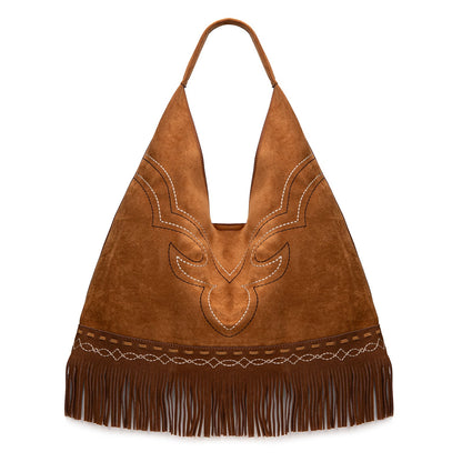 MW1341-9182   Montana West Boot Stitch Fringe Large Hobo Bag