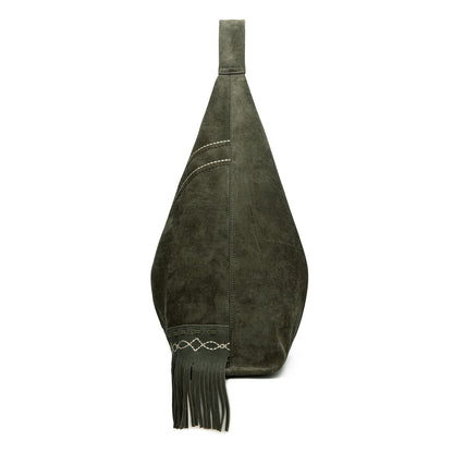 MW1341-9182   Montana West Boot Stitch Fringe Large Hobo Bag