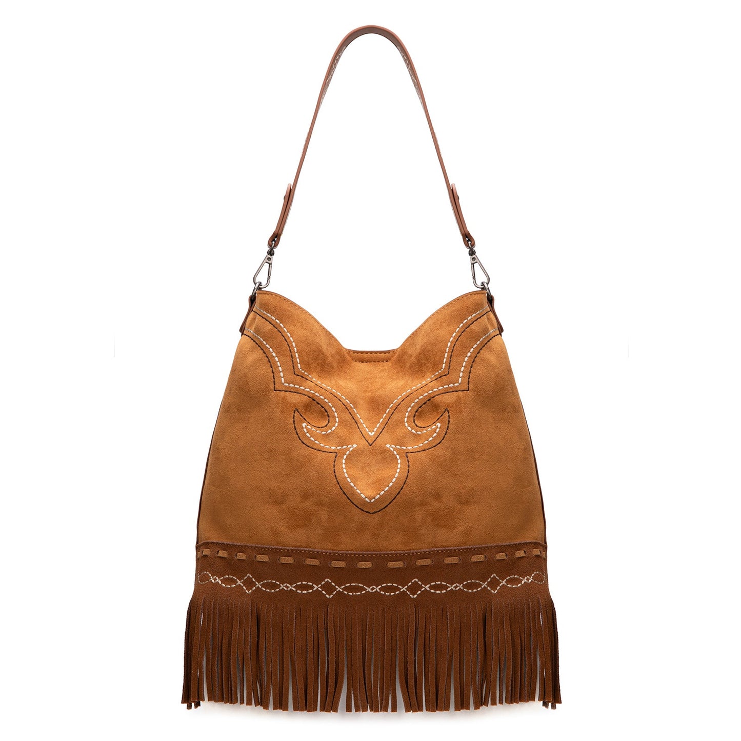 MW1341-918  Montana West Boot Stitch Fringe Hobo Bag