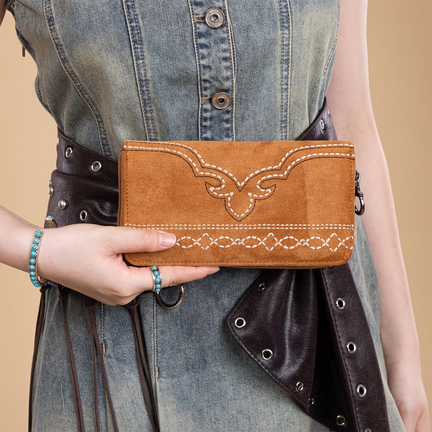MW1341-W022   Montana West Boot Stitch Wallet