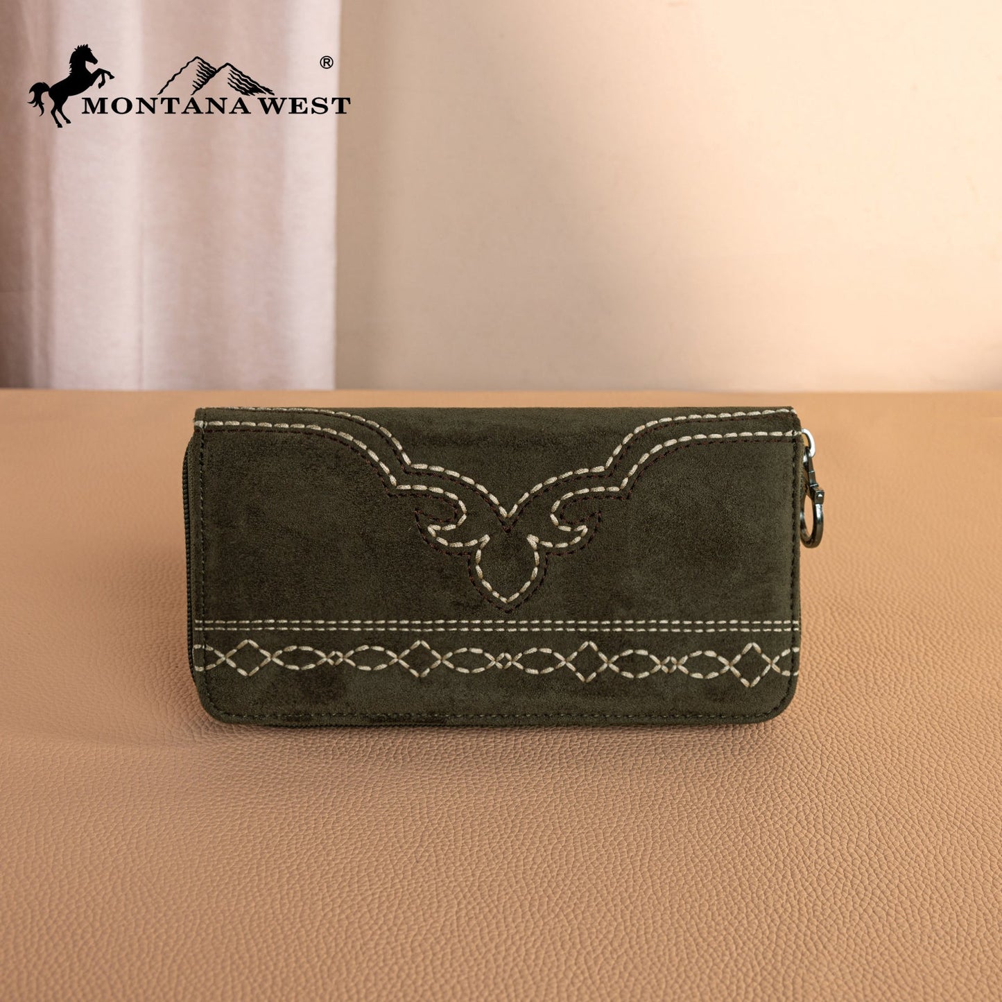 MW1341-W022   Montana West Boot Stitch Wallet