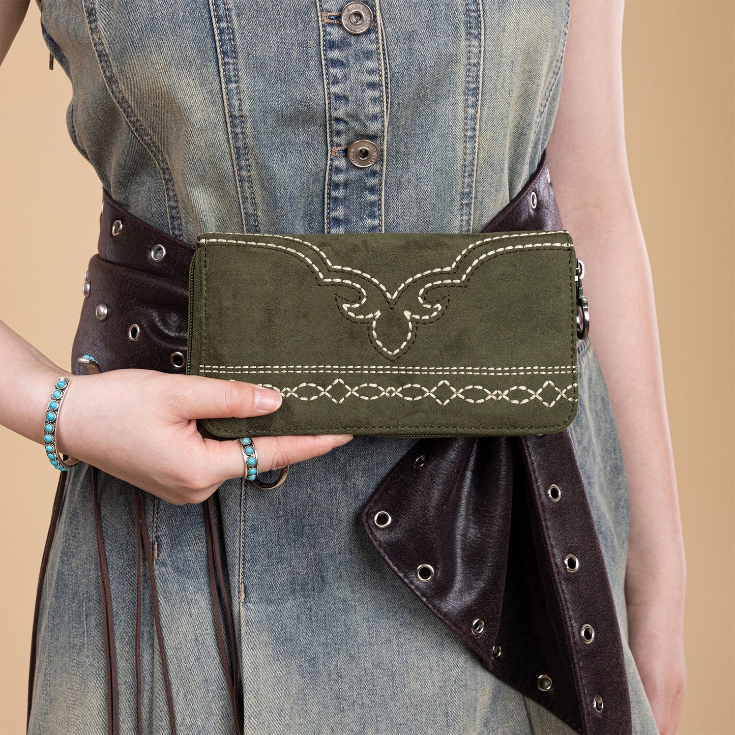 MW1341-W022   Montana West Boot Stitch Wallet