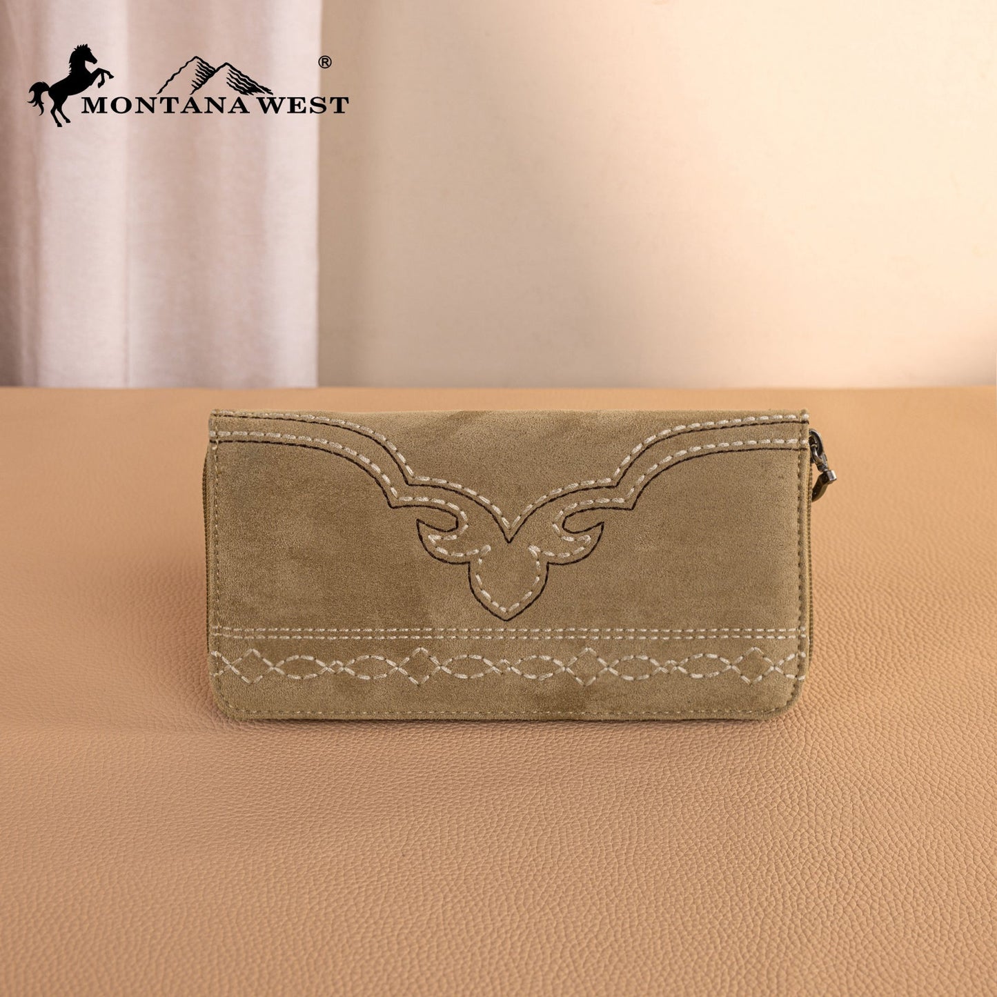 MW1341-W022   Montana West Boot Stitch Wallet