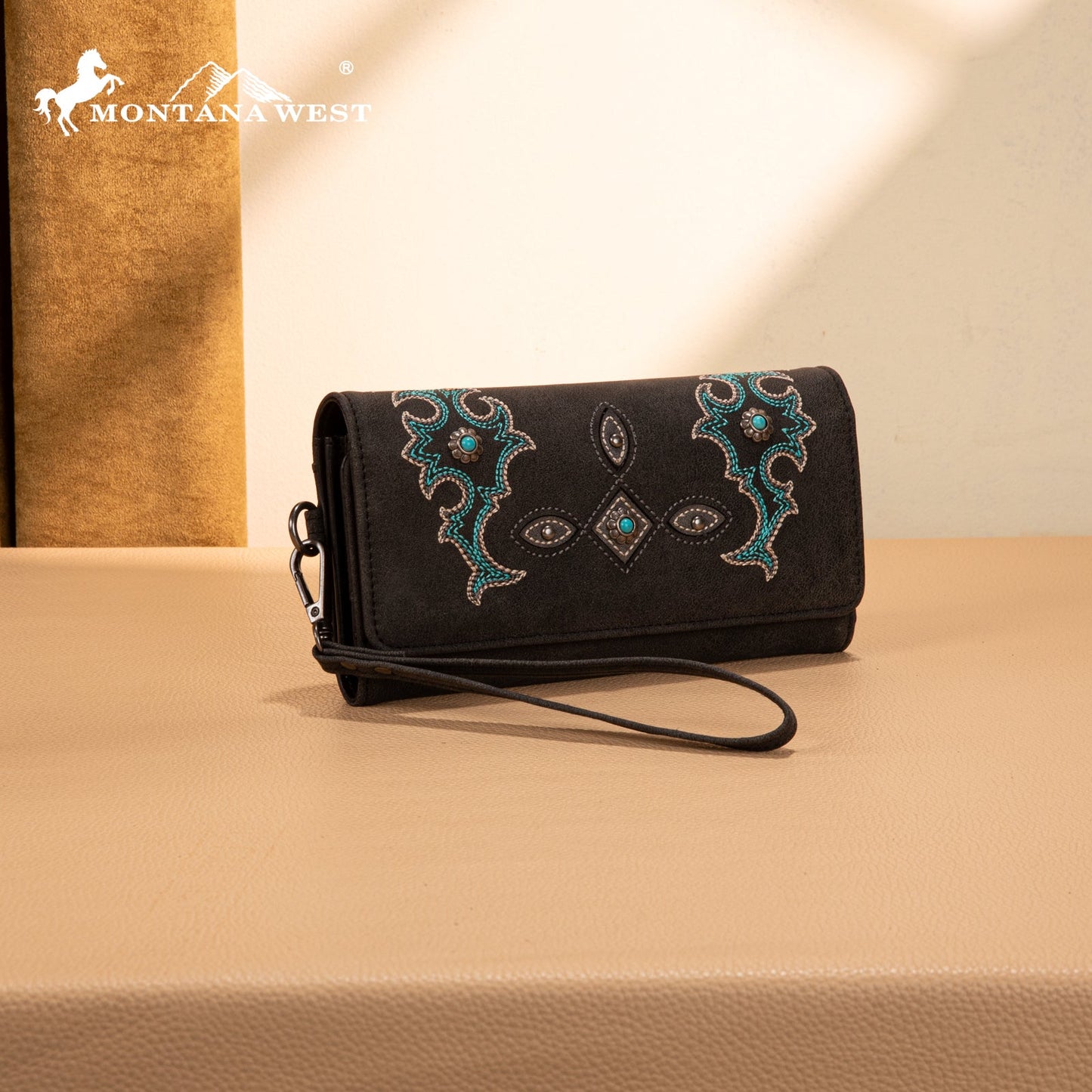 MW1344-W002 Montana West Concho Embroidered Collection Wallet