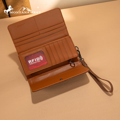 MW1344-W002 Montana West Concho Embroidered Collection Wallet
