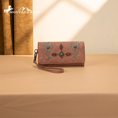 MW1344-W002 Montana West Concho Embroidered Collection Wallet
