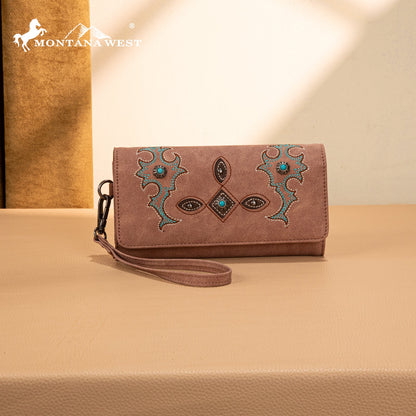 MW1344-W002 Montana West Concho Embroidered Collection Wallet