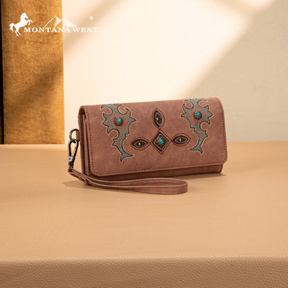 MW1344-W002 Montana West Concho Embroidered Collection Wallet