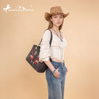 MW1348-8250  Montana West Embroidered Tote Bag