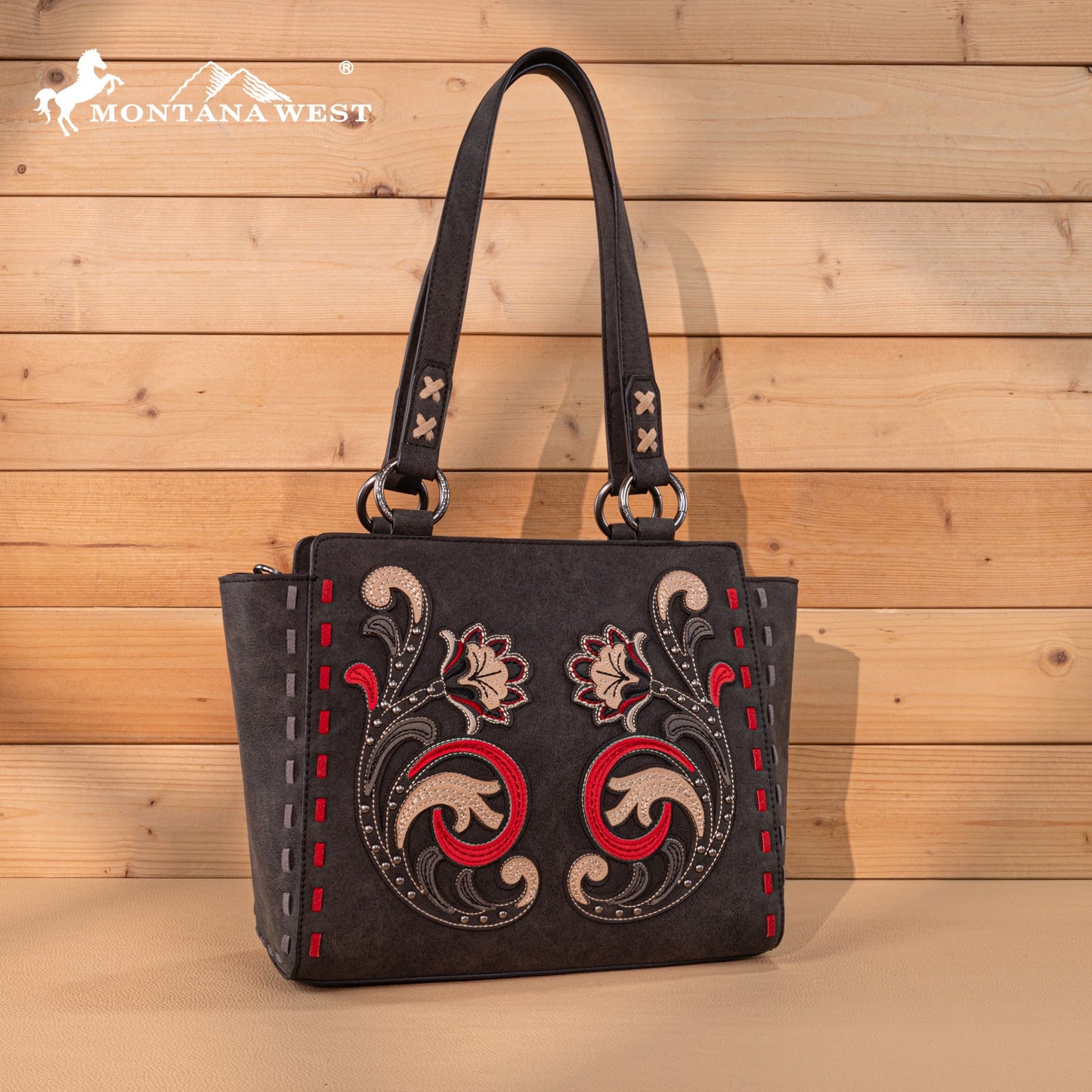 MW1348-8250  Montana West Embroidered Tote Bag