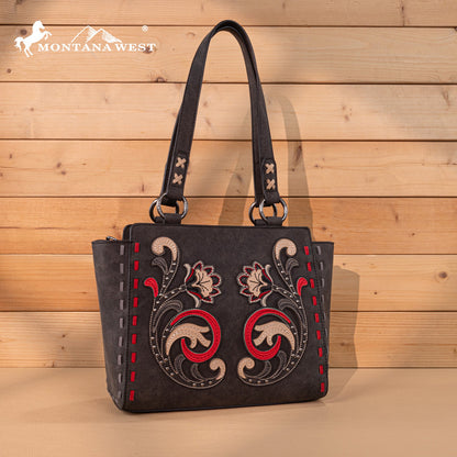 MW1348-8250  Montana West Embroidered Tote Bag