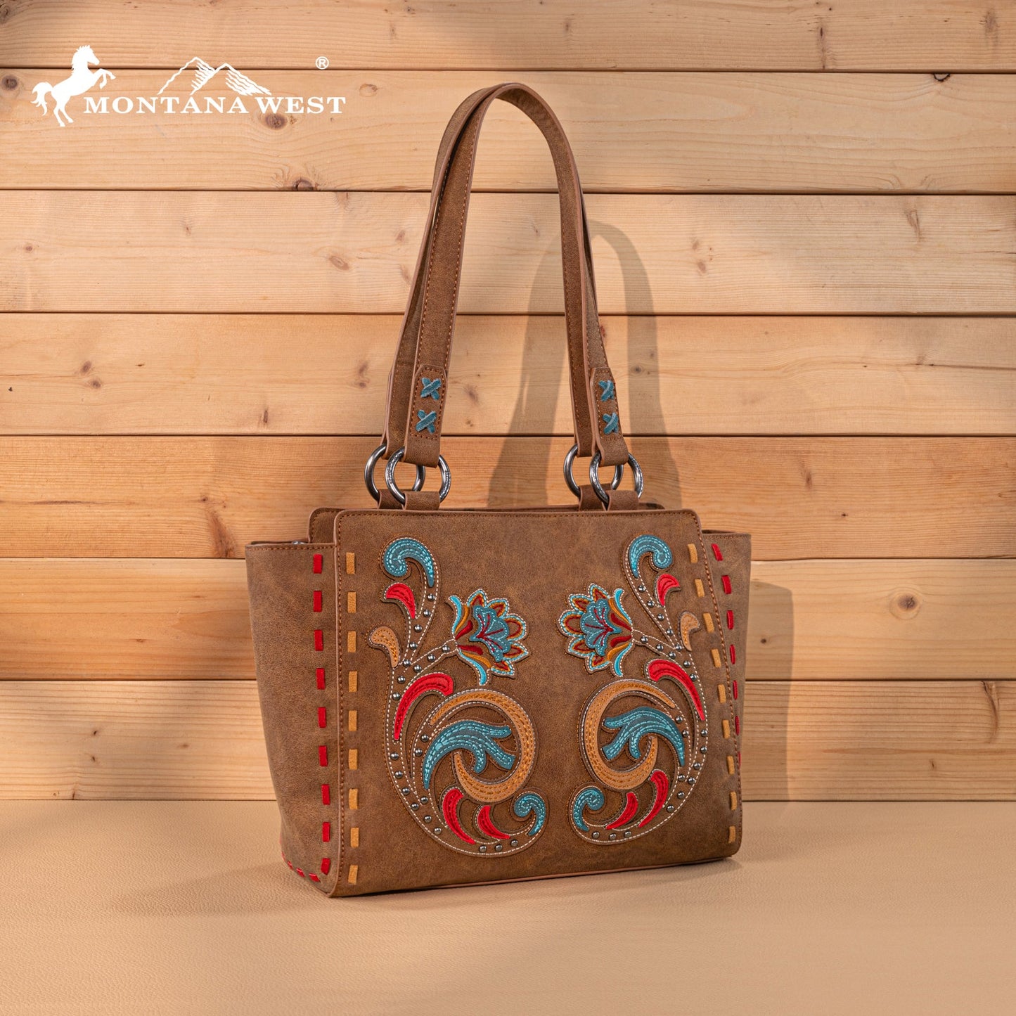 MW1348-8250  Montana West Embroidered Tote Bag
