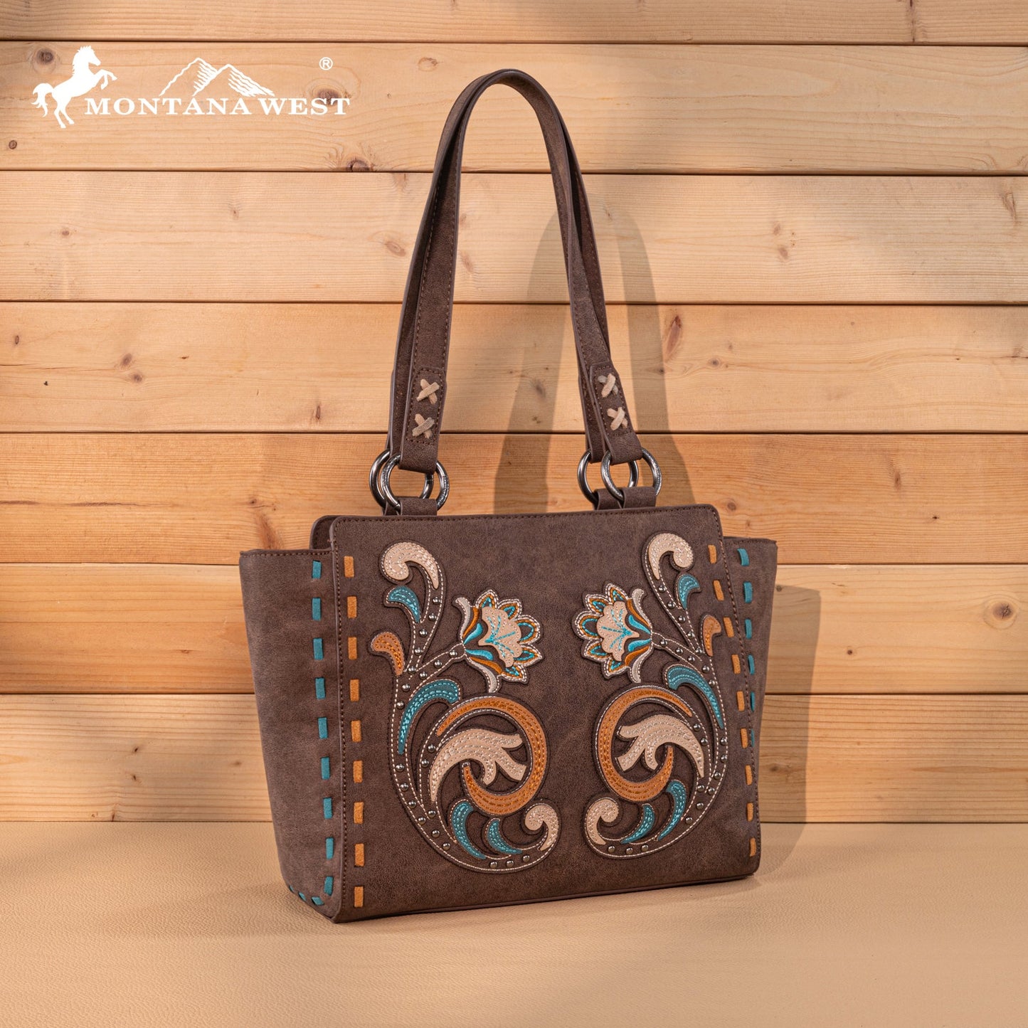 MW1348-8250  Montana West Embroidered Tote Bag