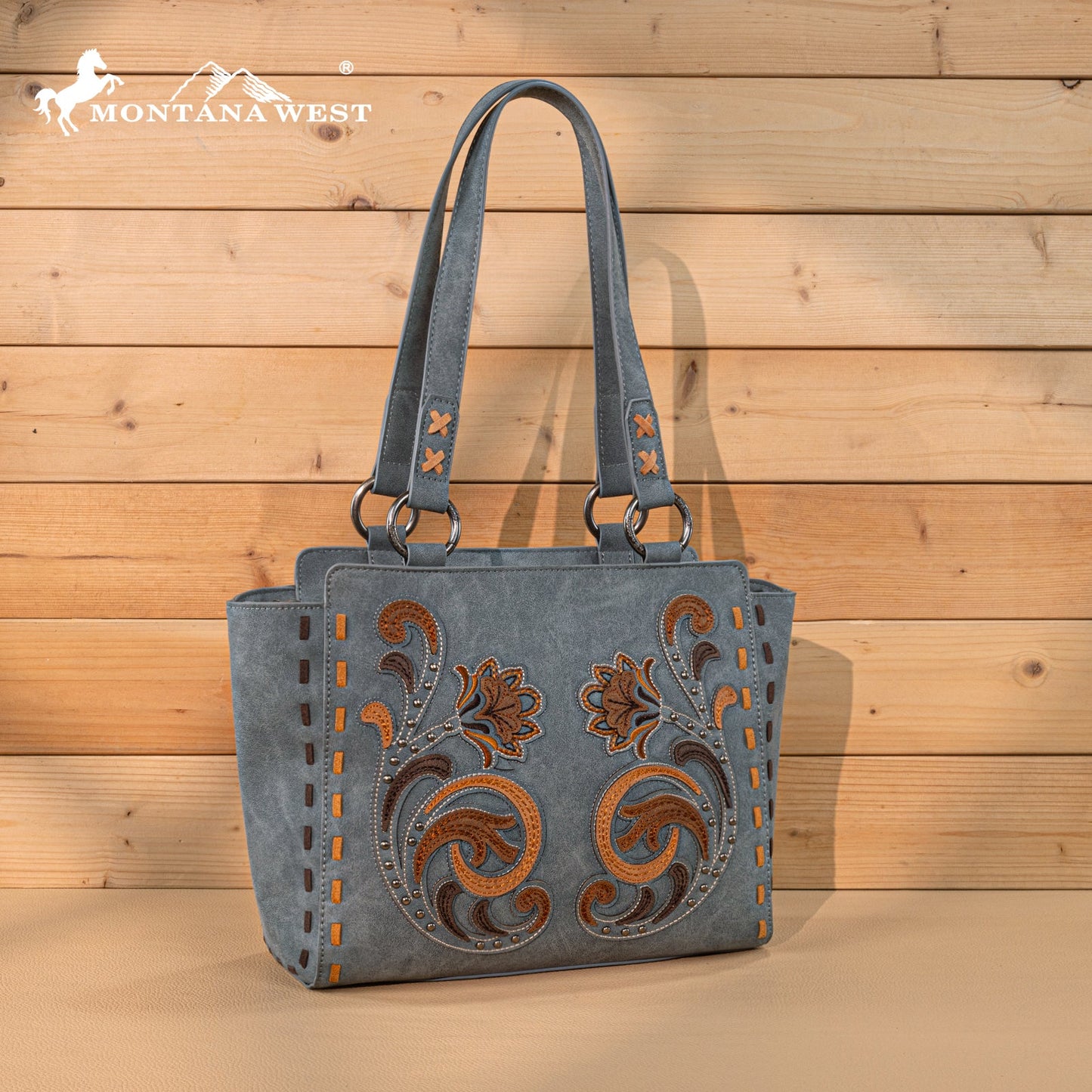 MW1348-8250  Montana West Embroidered Tote Bag
