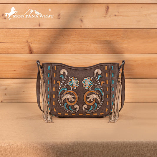 MW1348-8360  Montana West Embroidered Crossbody