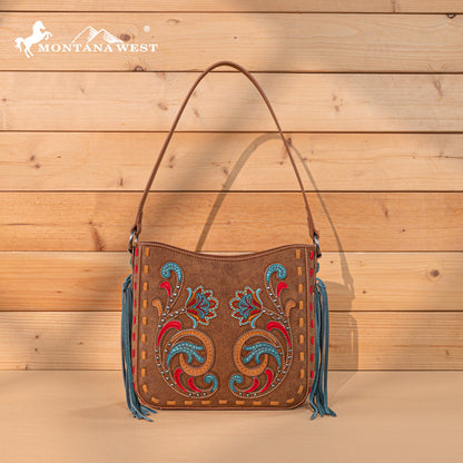 MW1348-918  Montana West Embroidered Hobo Bag