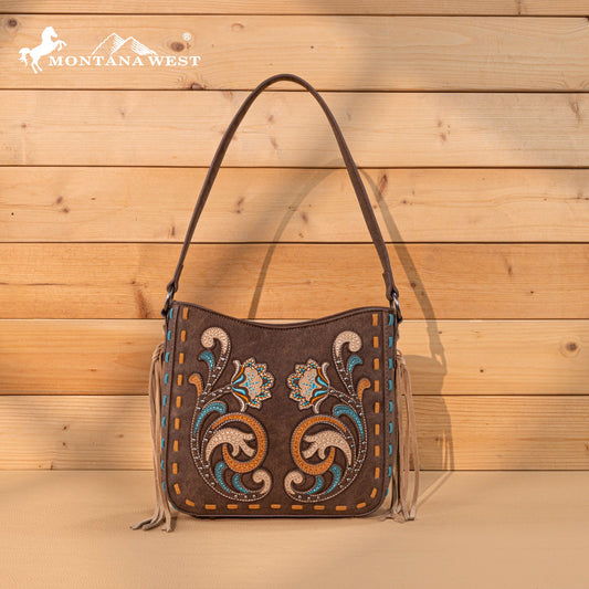 MW1348-918  Montana West Embroidered Hobo Bag