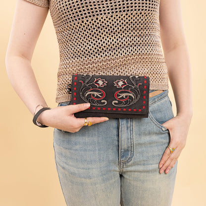 MW1348-W002 Montana West Embroidered Collection Wallet