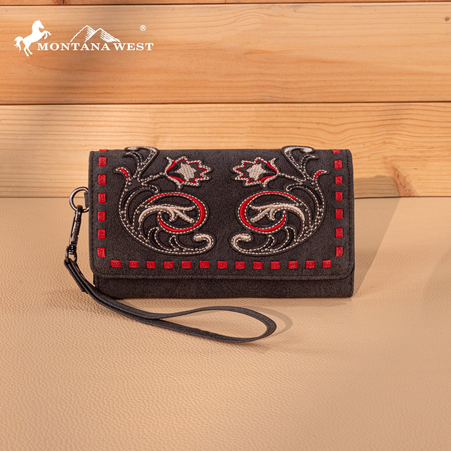 MW1348-W002 Montana West Embroidered Collection Wallet