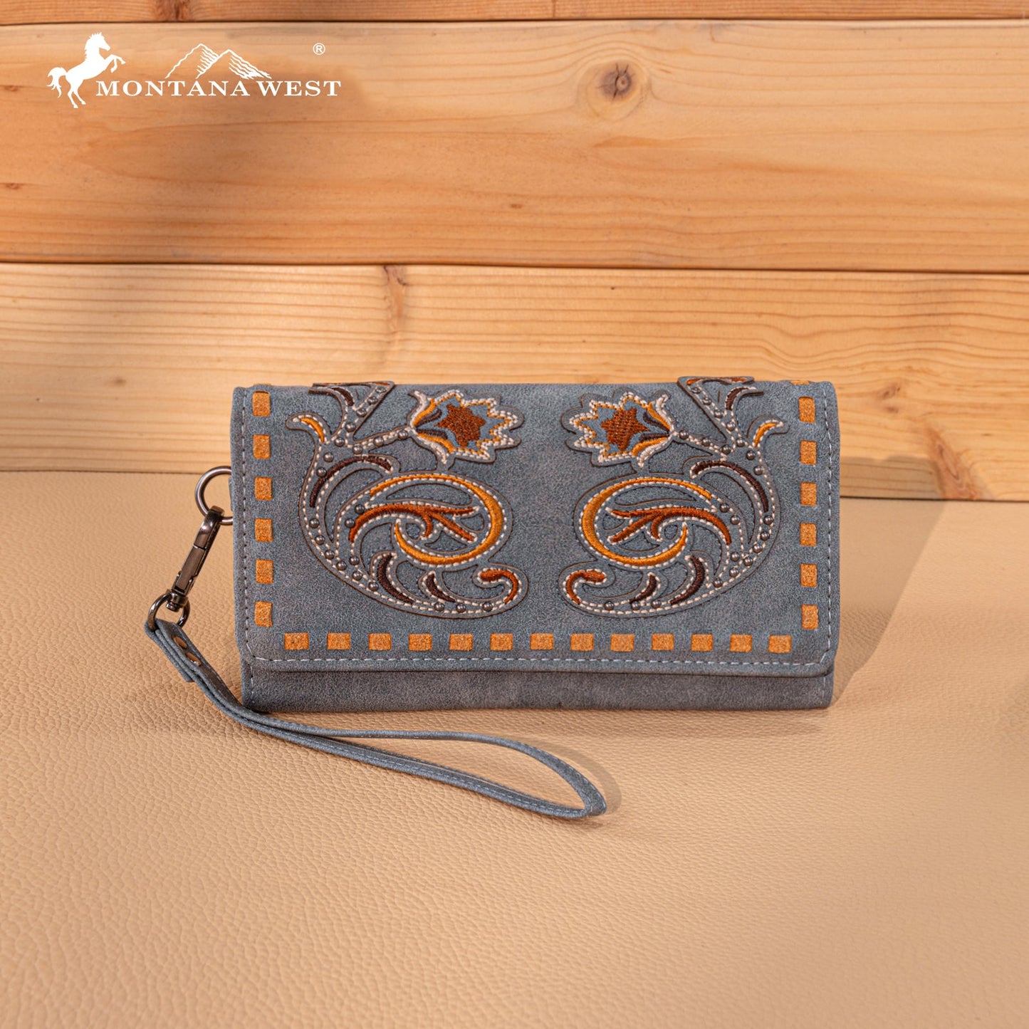 MW1348-W002 Montana West Embroidered Collection Wallet