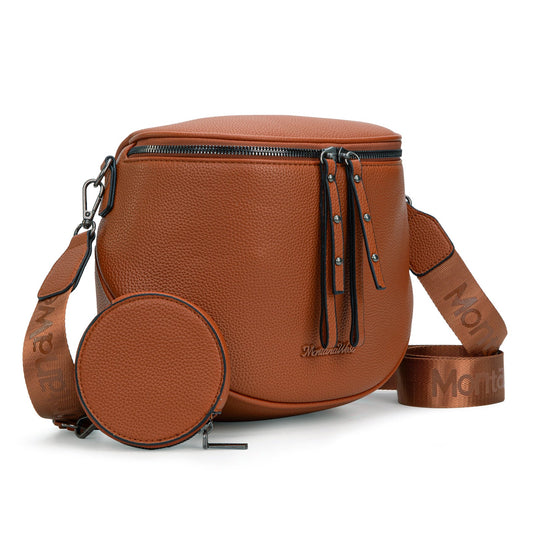MWC-285 Montana West Spacious Crossbody Bum Bag with Coin Purse - Brown