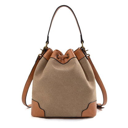 LEE53-003  LEE  Waxed Canvas Drawstring Hobo Bag/Crossbody