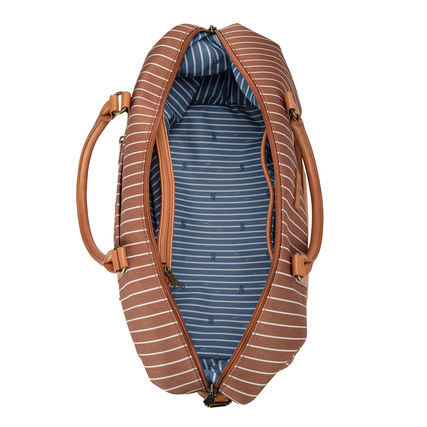 LEE56-001  LEE Striped Collection Canvas Duffle Bag