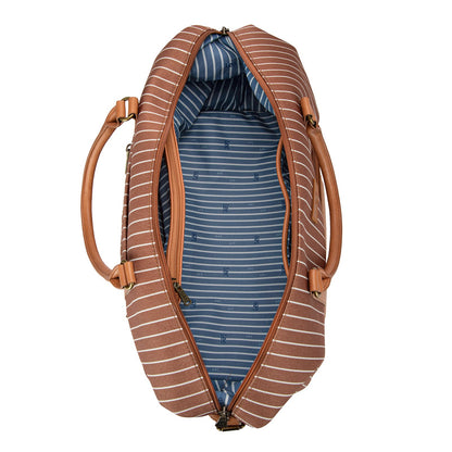 LEE56-001  LEE Striped Collection Canvas Duffle Bag