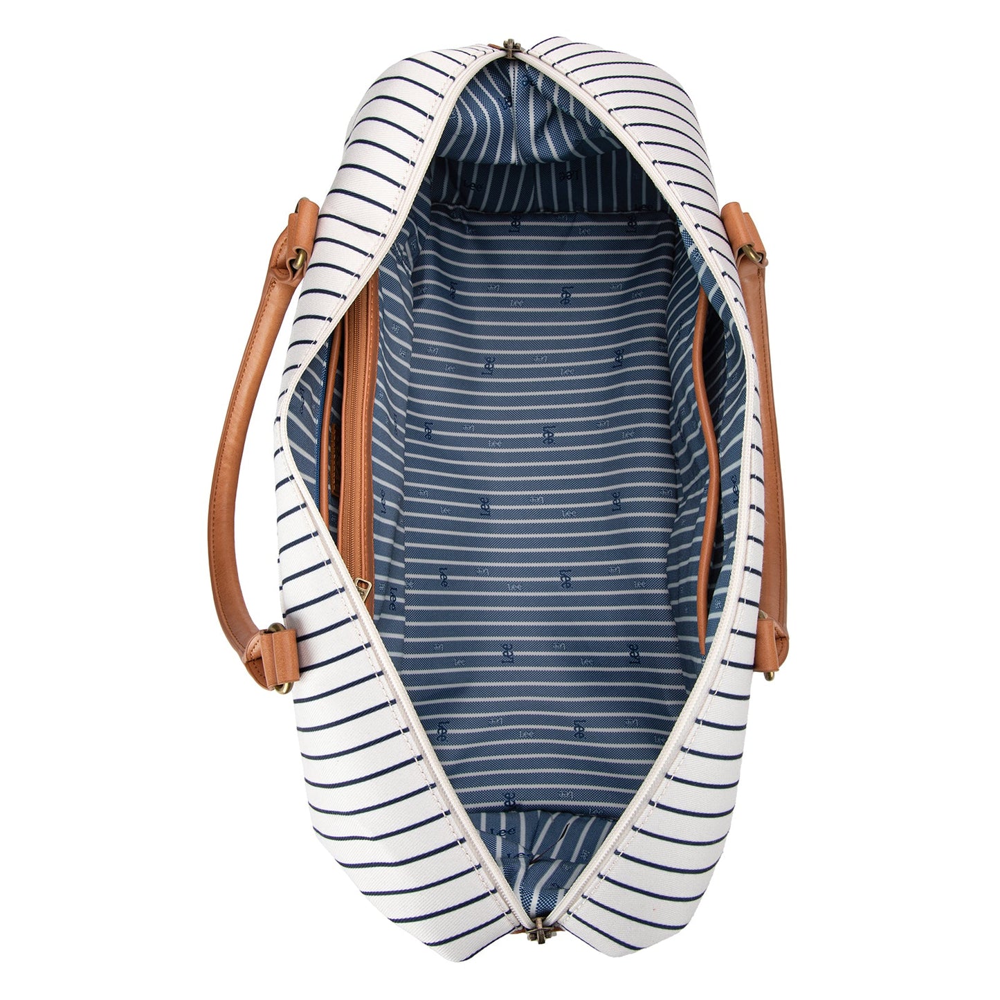 LEE56-001  LEE Striped Collection Canvas Duffle Bag