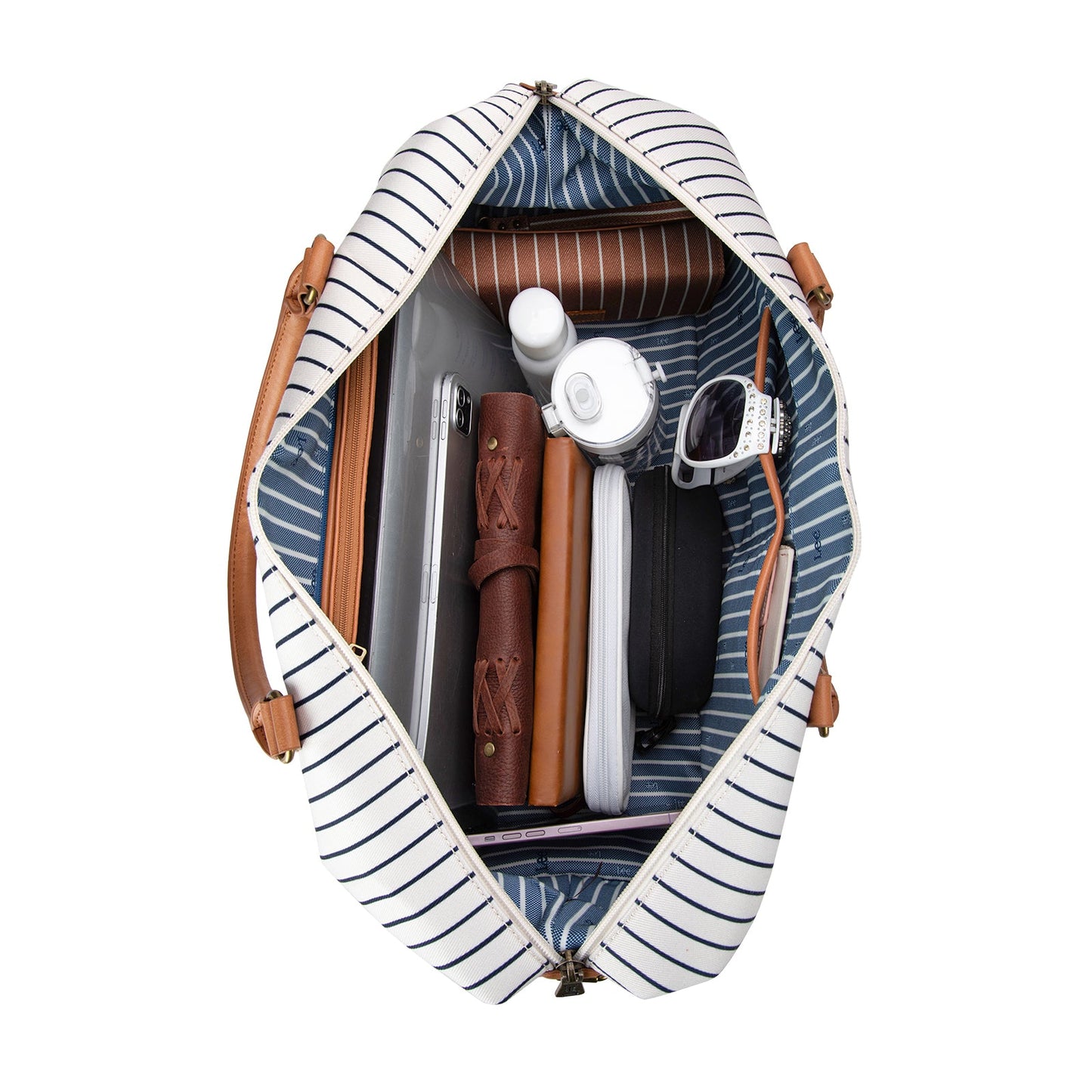 LEE56-001  LEE Striped Collection Canvas Duffle Bag