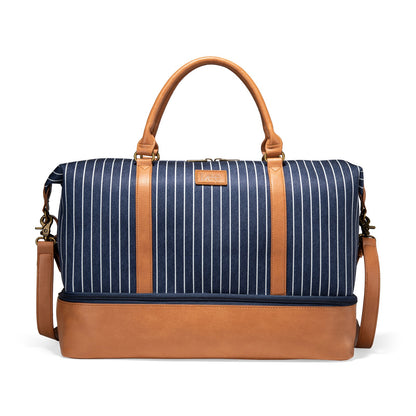 LEE56-001  LEE Striped Collection Canvas Duffle Bag