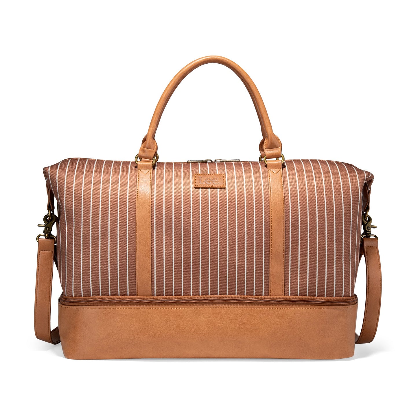 LEE56-001  LEE Striped Collection Canvas Duffle Bag