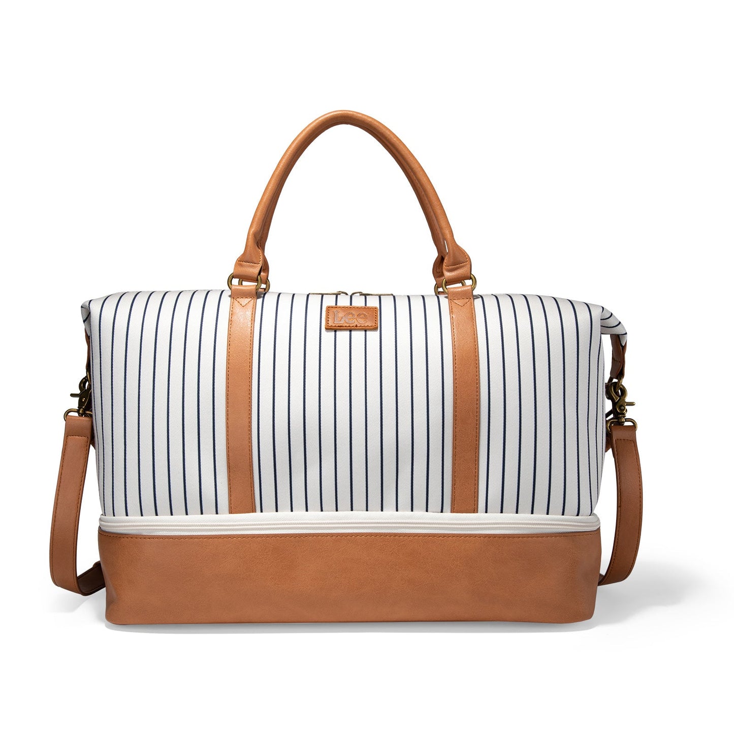 LEE56-001  LEE Striped Collection Canvas Duffle Bag