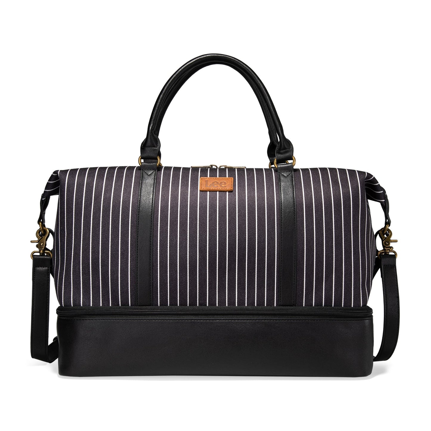 LEE56-001  LEE Striped Collection Canvas Duffle Bag