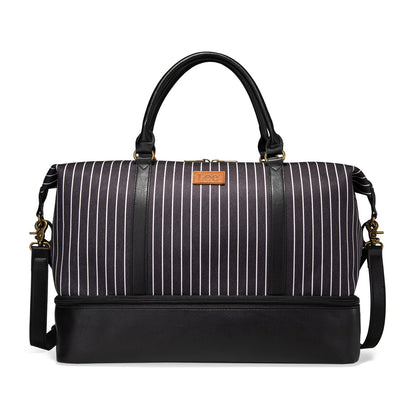 LEE56-001  LEE Striped Collection Canvas Duffle Bag