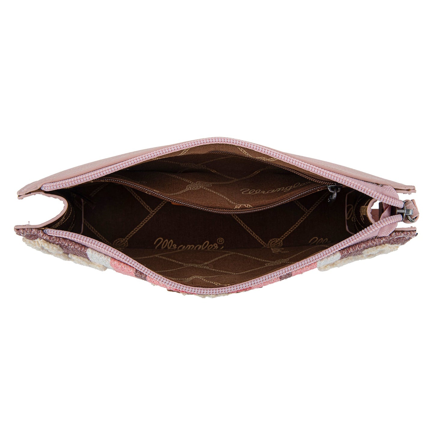 WG275-181  Wrangler Sherpa Aztec Canvas  Clutch -Dark Pink
