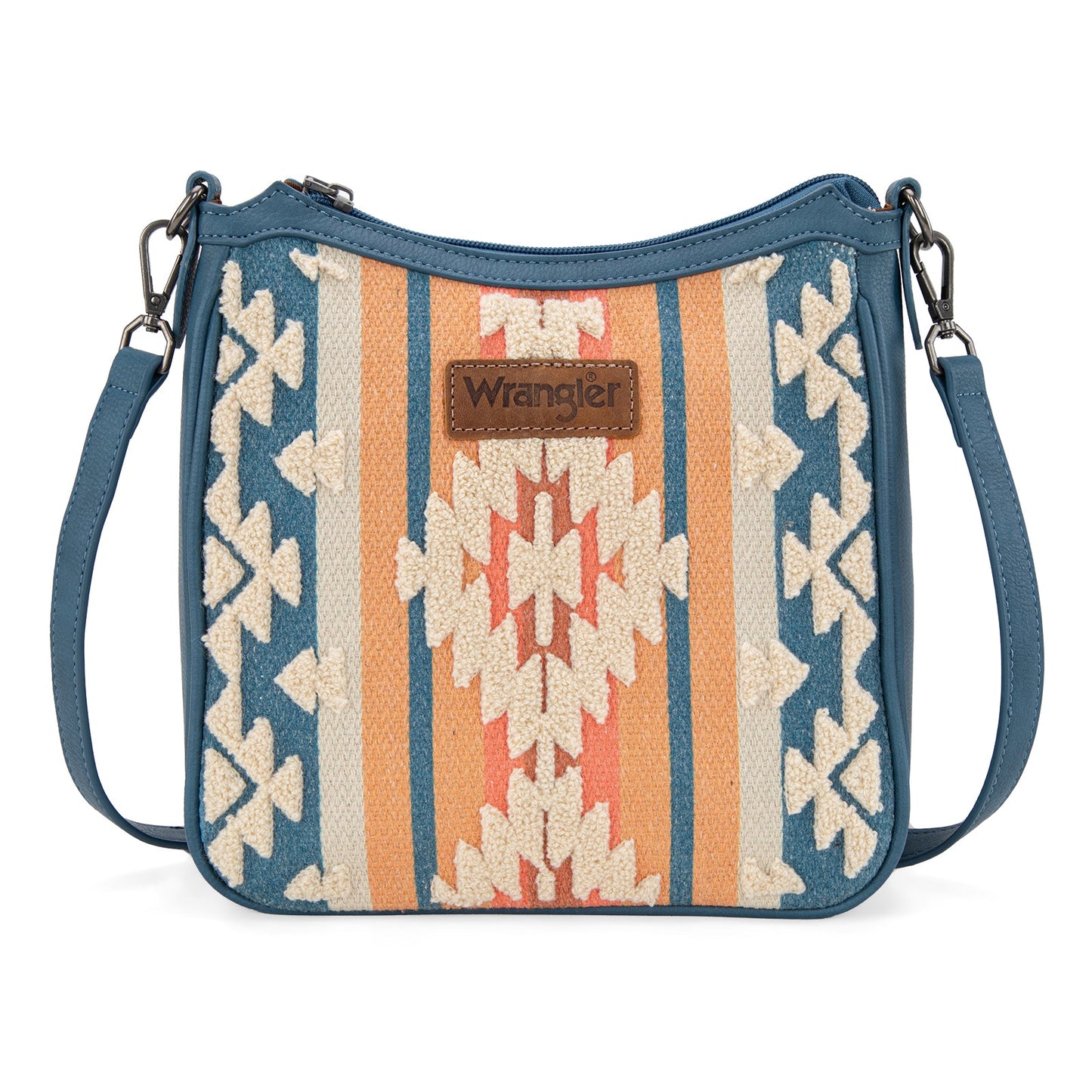 WG275-2003   Wrangler Sherpa Aztec Canvas Crossbody - Jean