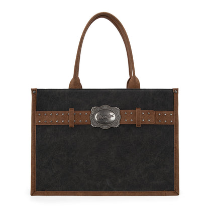 WG250G-8119BK   Wrangler Buckle Concealed Carry Large Tote-Black