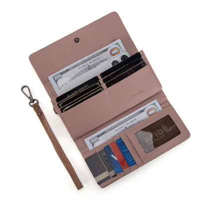 WG218-W068  Wrangler Aztec Embroidered  Wallet/Wristlet -Dark Pink