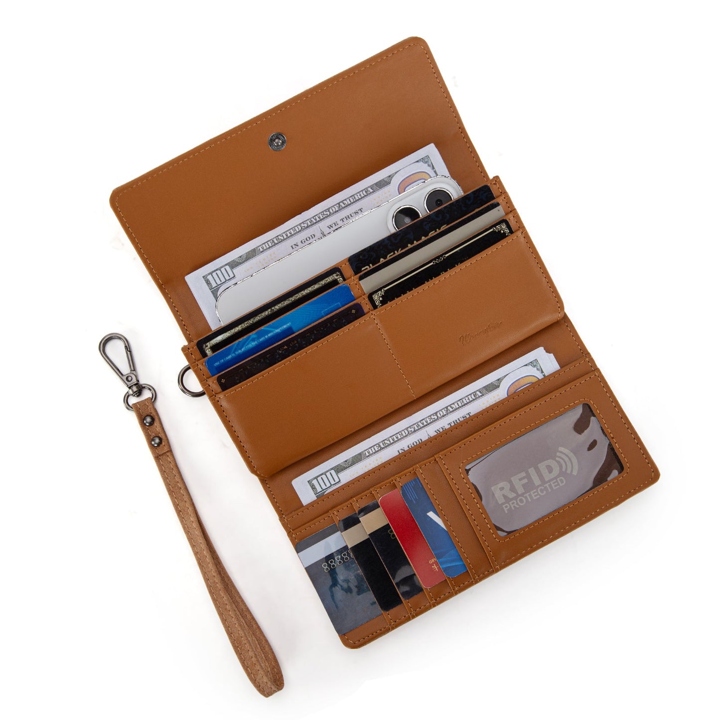 WG218-W068  Wrangler Aztec Embroidered  Wallet/Wristlet -Brown