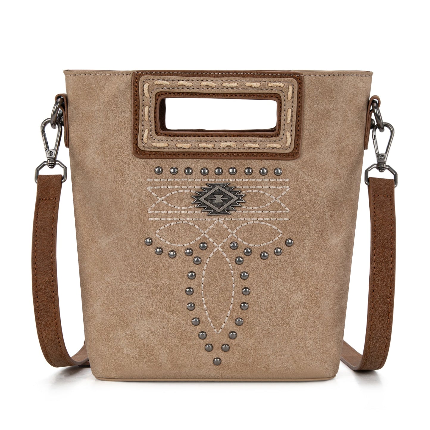 MW1325-8360  Montana West Cut-Out Embroidered Top Handle Crossbody