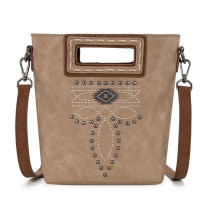 MW1325-8360  Montana West Cut-Out Embroidered Top Handle Crossbody