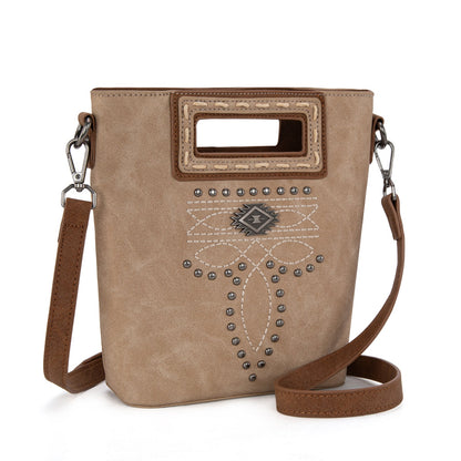 MW1325-8360  Montana West Cut-Out Embroidered Top Handle Crossbody