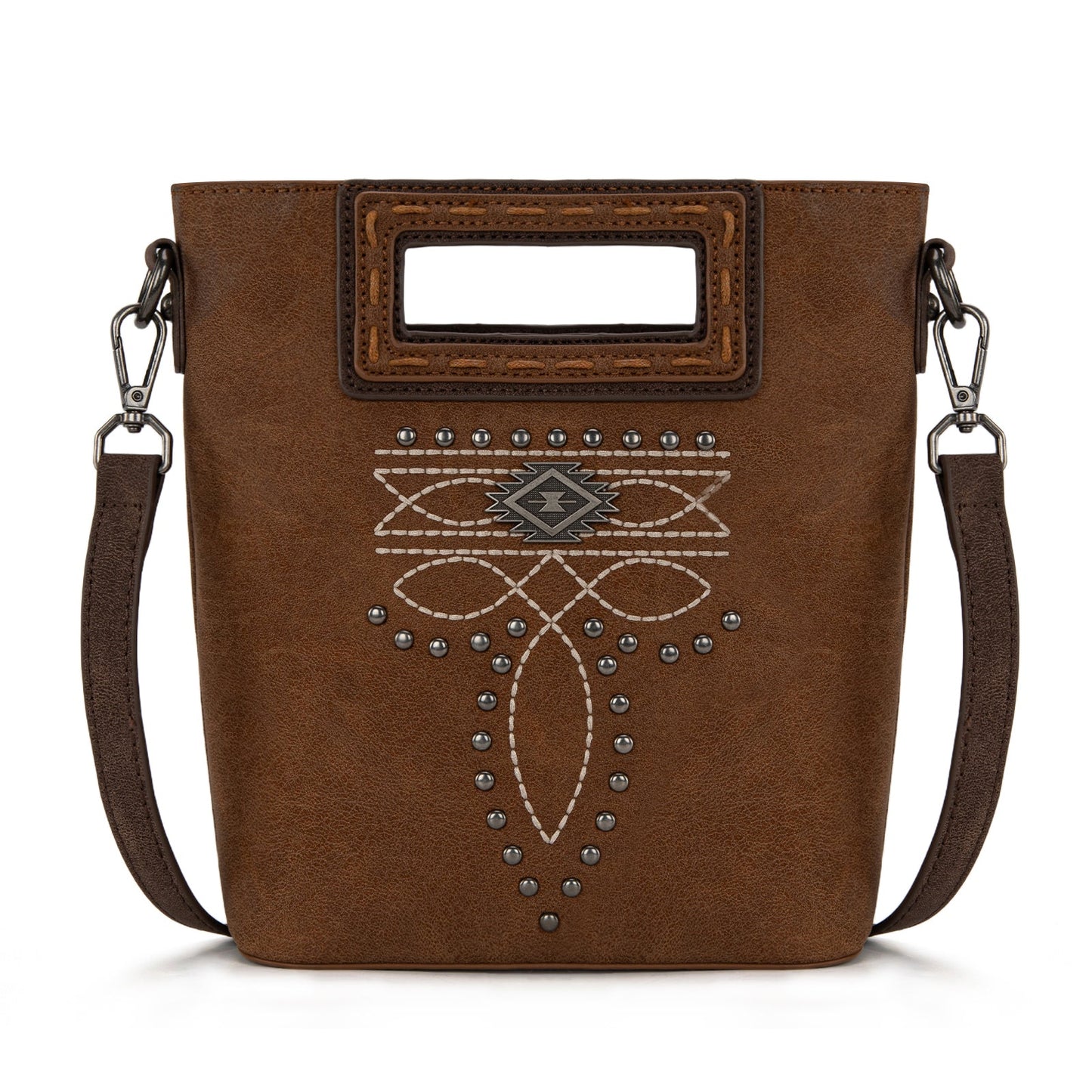 MW1325-8360  Montana West Cut-Out Embroidered Top Handle Crossbody