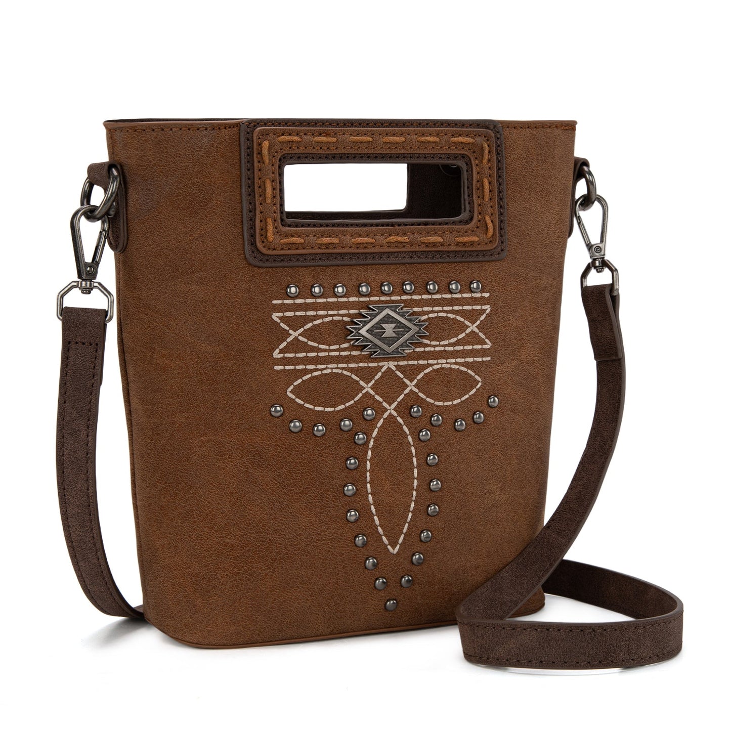 MW1325-8360  Montana West Cut-Out Embroidered Top Handle Crossbody